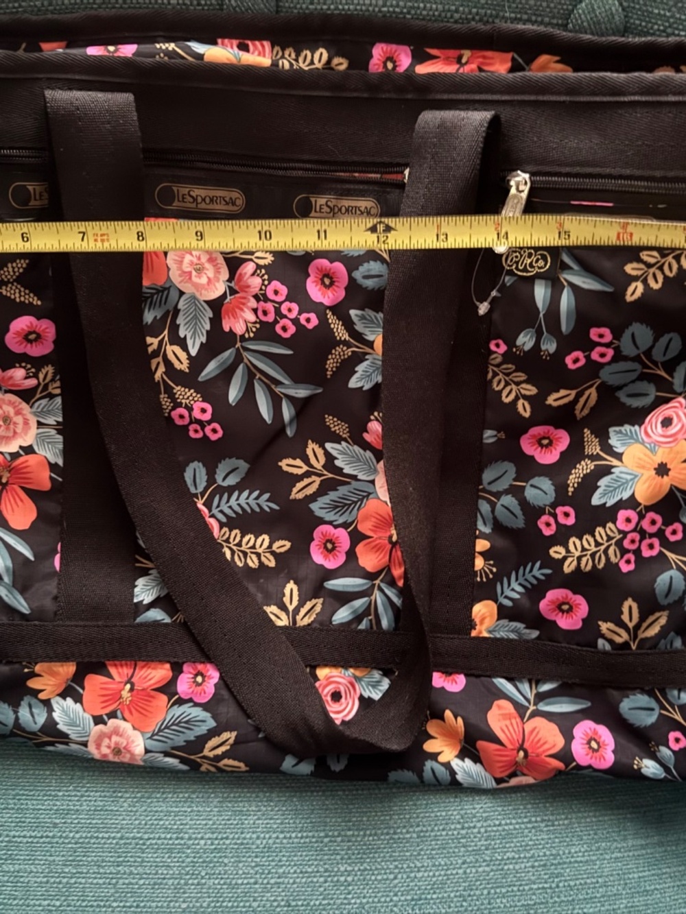 LeSportSac Large Rifle Paper Co Tote with zip pouch EUC - Picture 6 of 9